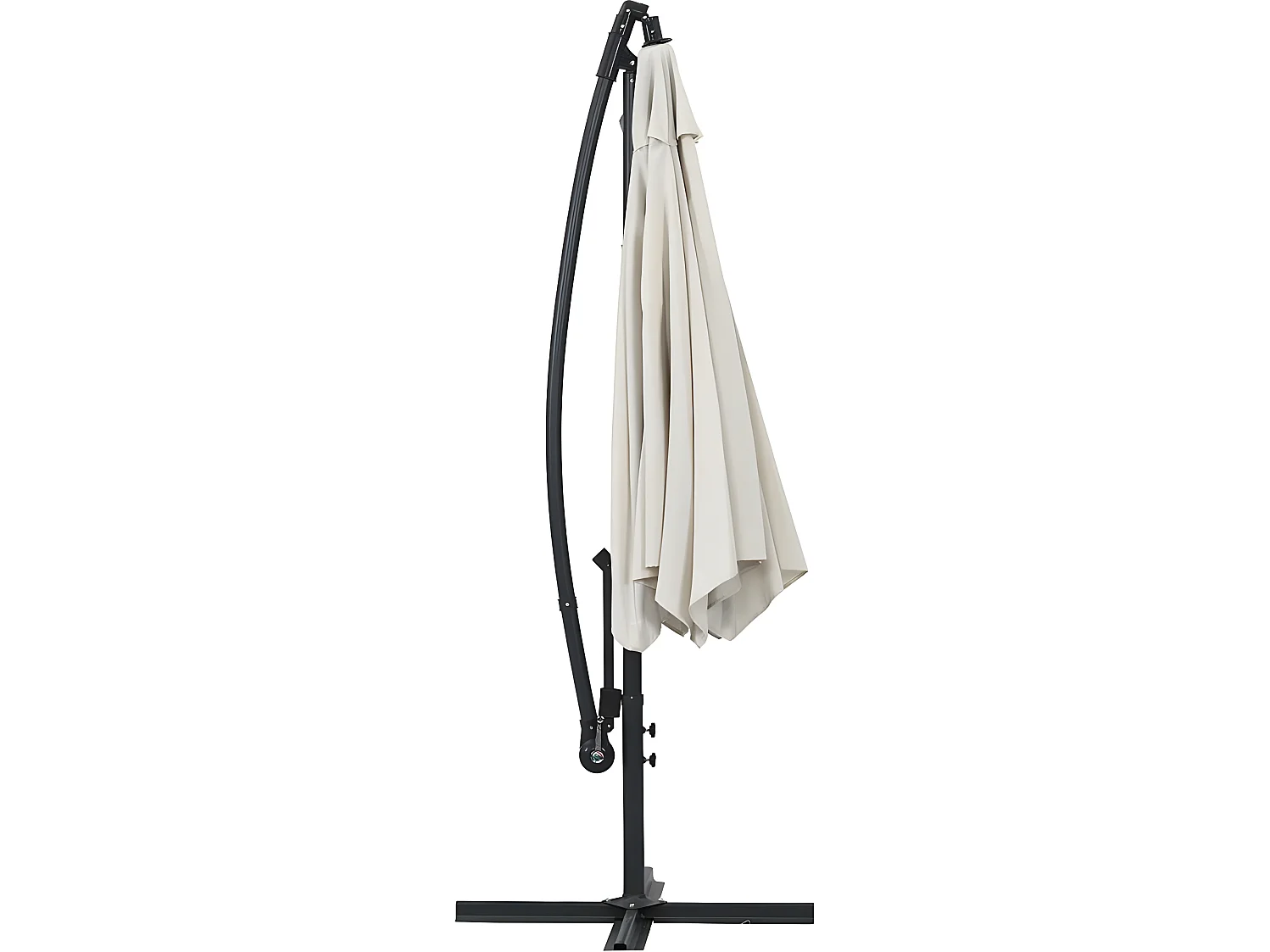 Ampelschirm aus Alu "Ilios" - Rund - Ø 3 m - Ecru - Platten inbegriffen