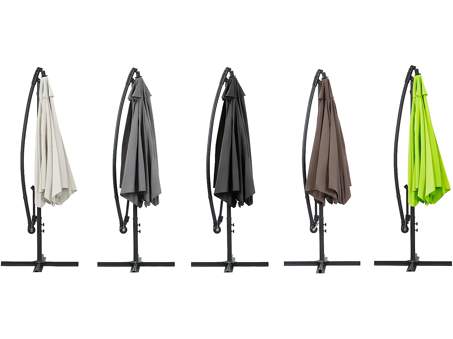 Ampelschirm aus Alu "Ilios" - Rund - Ø 3 m - Ecru - Platten inbegriffen