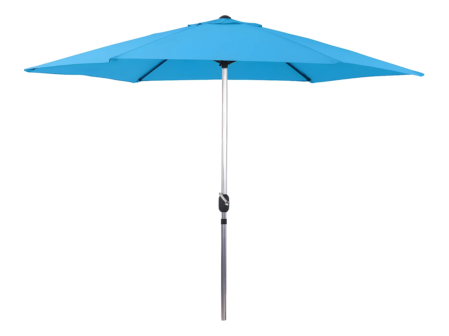 Parasol jardin droit Alu "Sol" - Rond - Ø 3m - Bleu