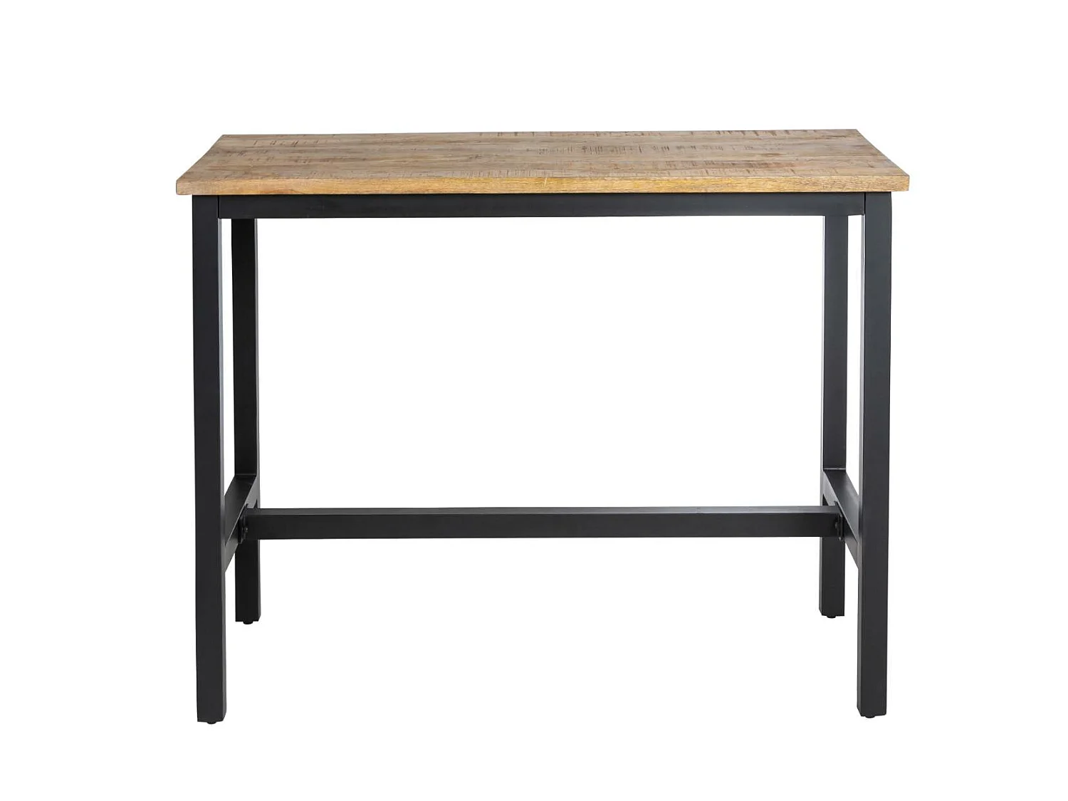 Mesa alta de madera de mango y metal Petra con almacenamiento para 4 personas