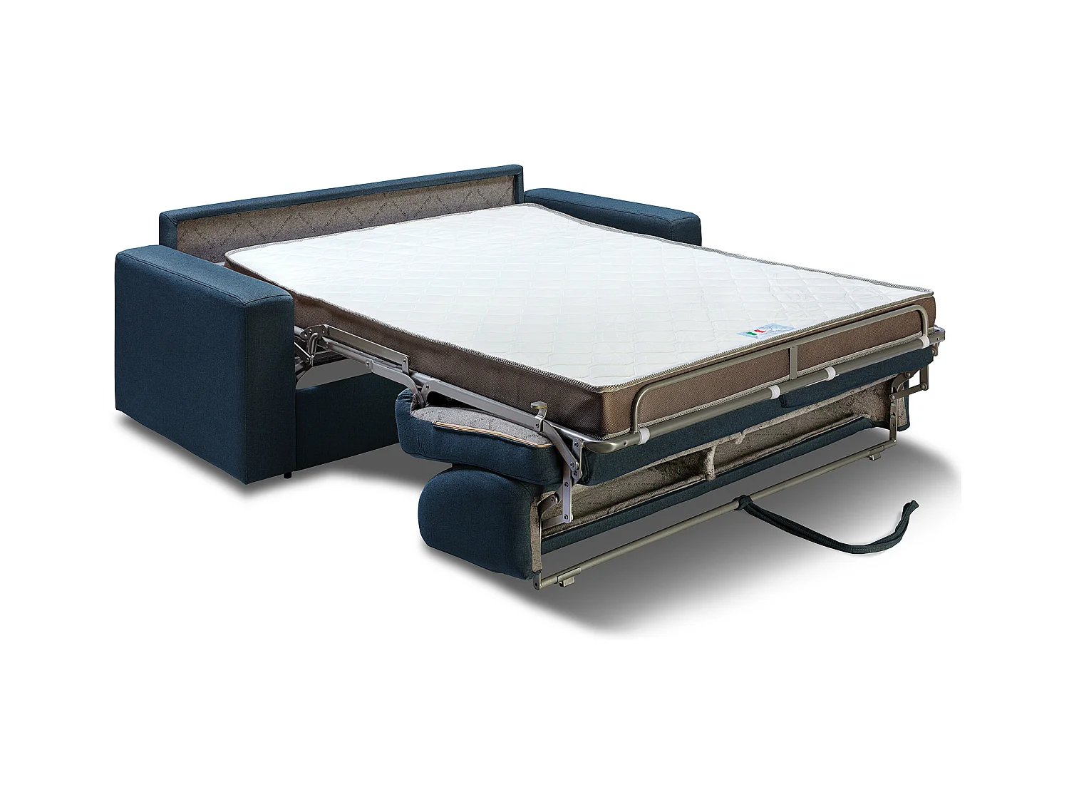 Canapé 3 places convertible express en tissu bleu nuit COGLIO