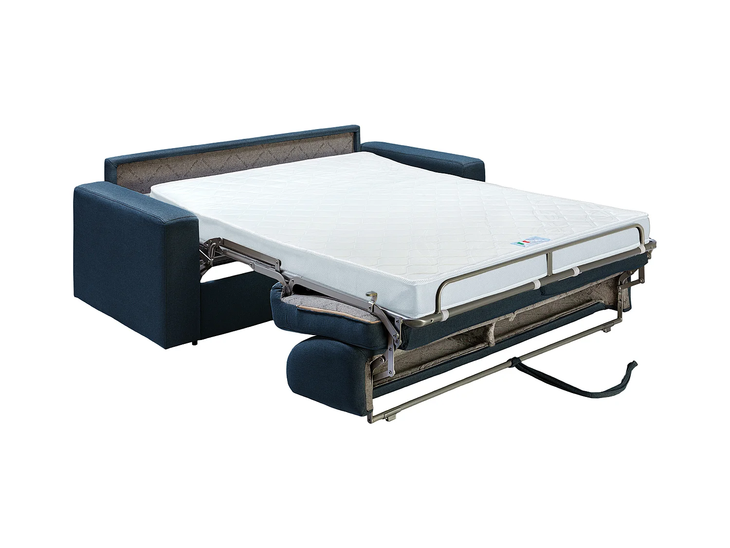 Sofá de 3 lugares convertível de abertura rápida em tecido azul-escuro - COGLIO