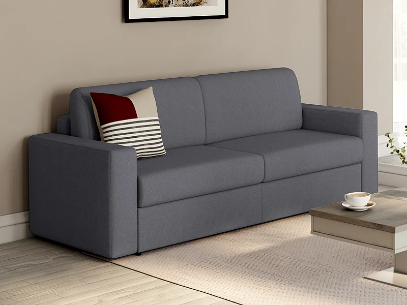 Canapé 3 places convertible express en tissu gris anthracite COGLIO
