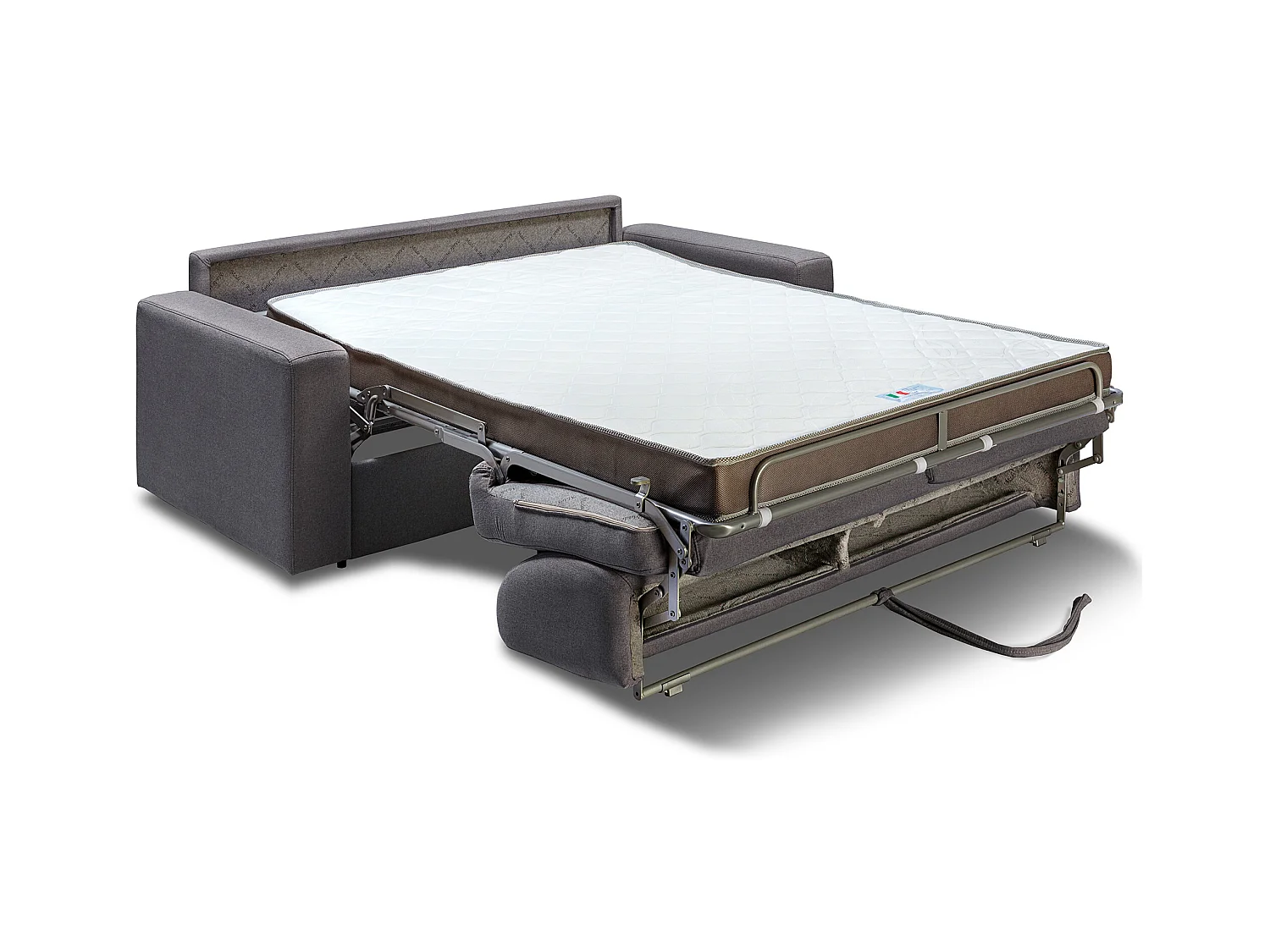 Sofá cama de 3 plazas de tela tipo italiano gris antracita COGLIO