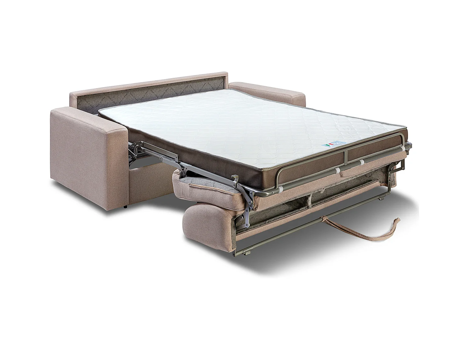 Sofá cama de 3 plazas de tela tipo italiano beige COGLIO