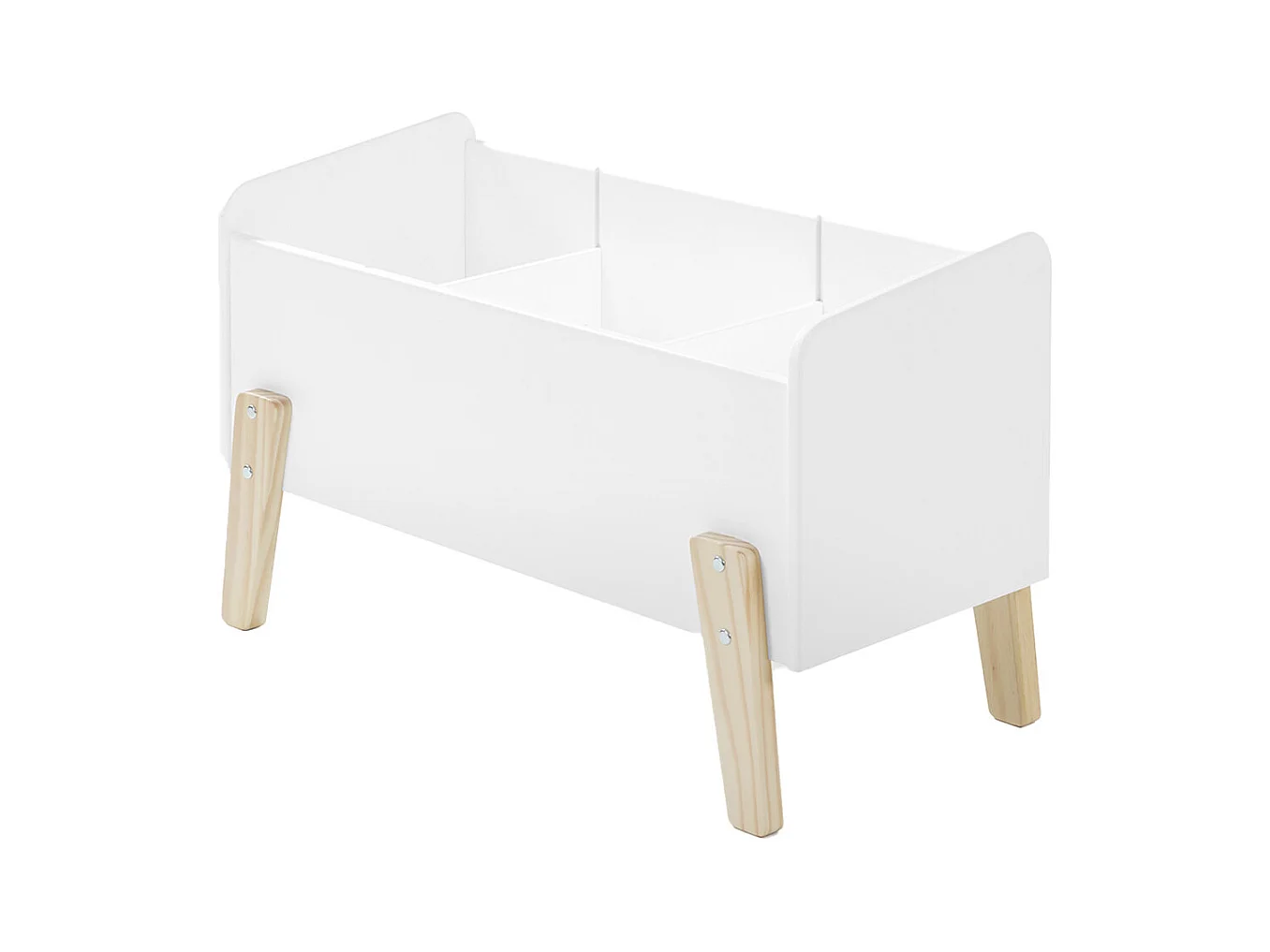 BODHI WHITE - Lit 90x200cm + Chevet + Coffre à Jouets