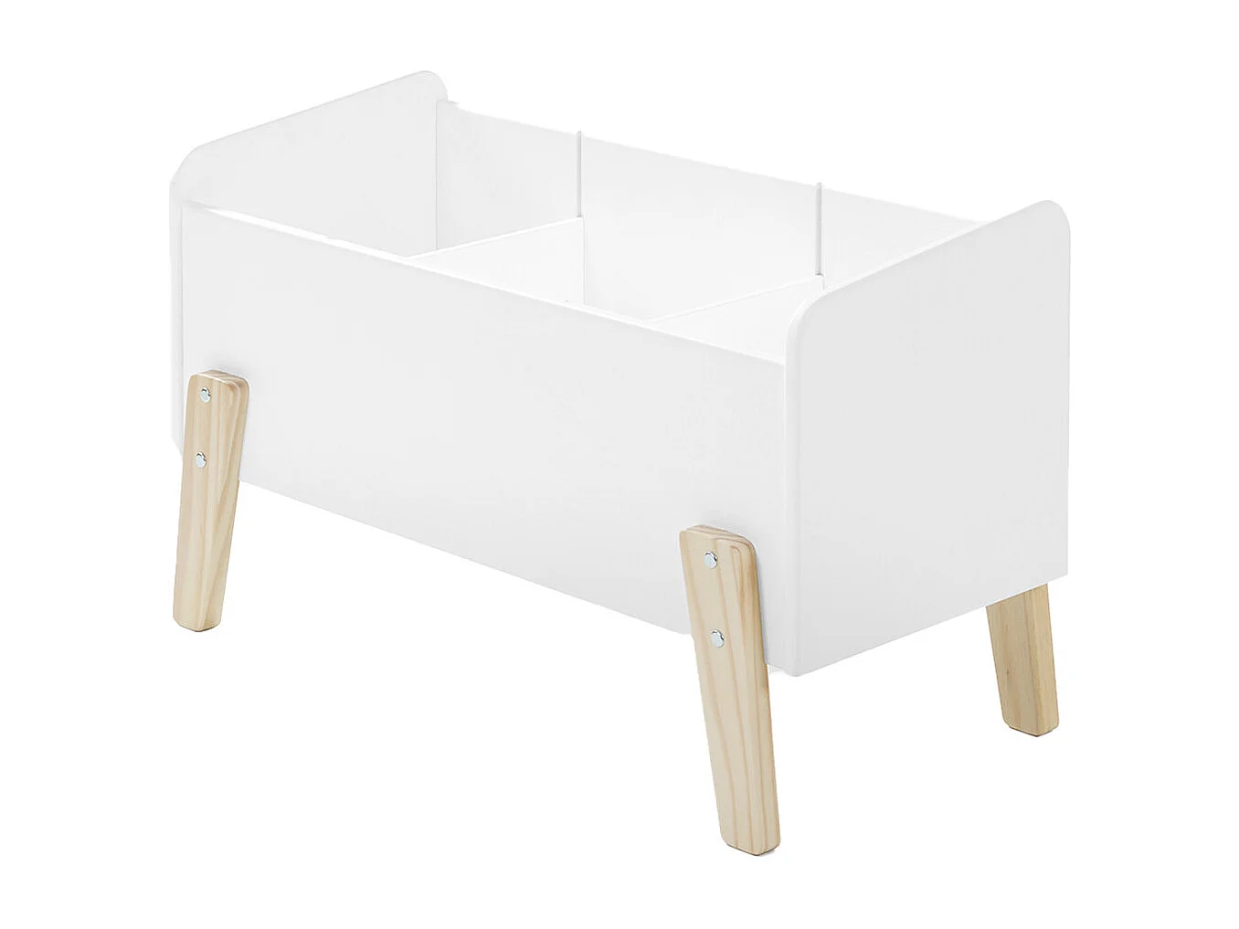 BODHI WHITE - Lit 90x200cm avec Barrière + Chevet + Coffre