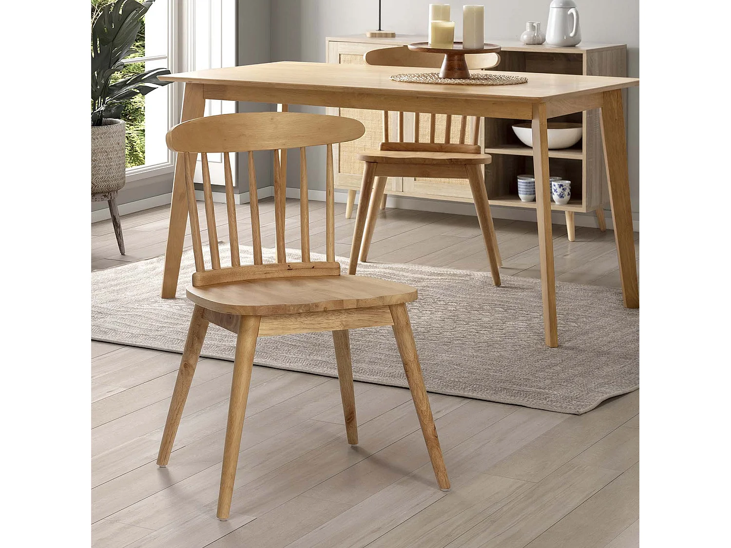 Pack 2 chaises Ben en bois couleur chêne