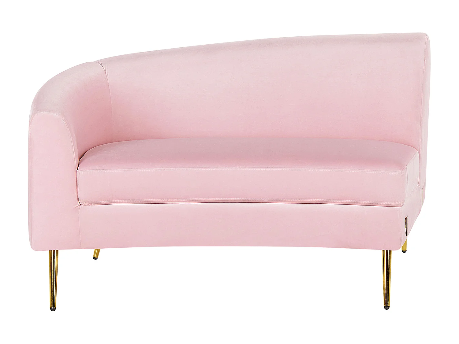 Wohnlandschaft Rundecke rosa Samtstoff 350 cm für Wohnzimmer Moss