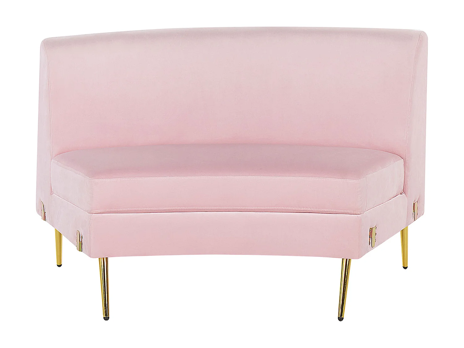 Wohnlandschaft Rundecke rosa Samtstoff 350 cm für Wohnzimmer Moss