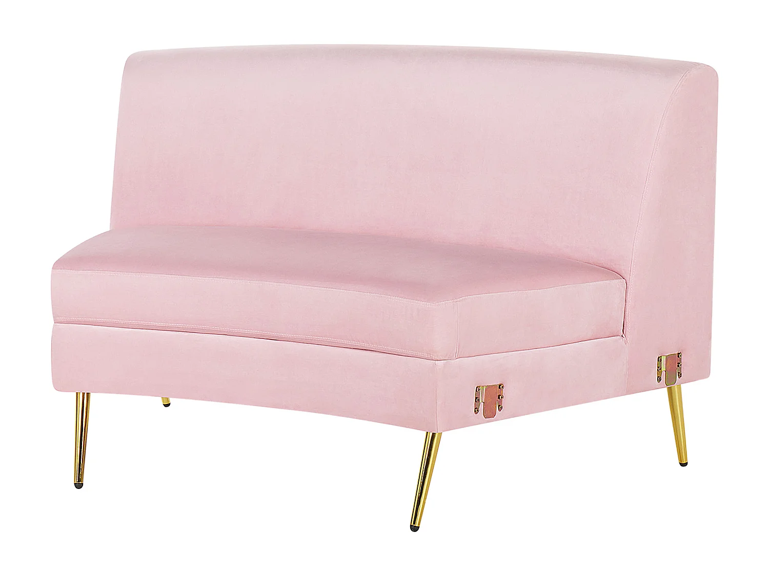 Wohnlandschaft Rundecke rosa Samtstoff 350 cm für Wohnzimmer Moss