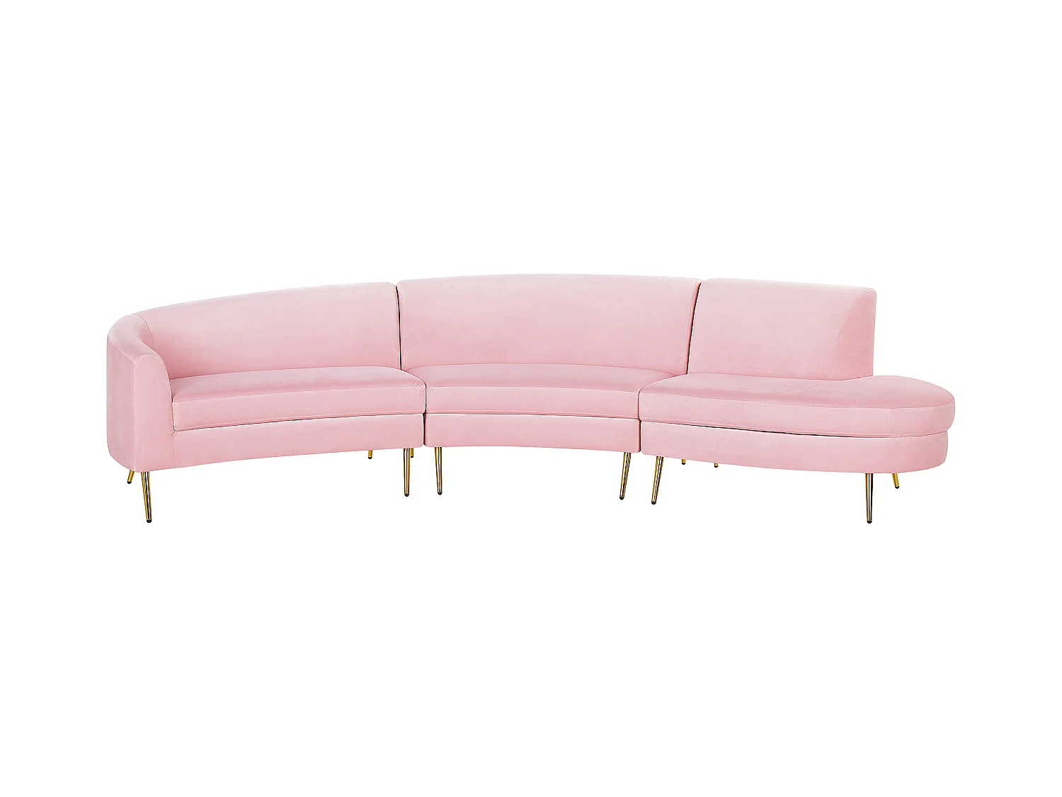 Canapé arrondi 4 places MOSS Velours Rose