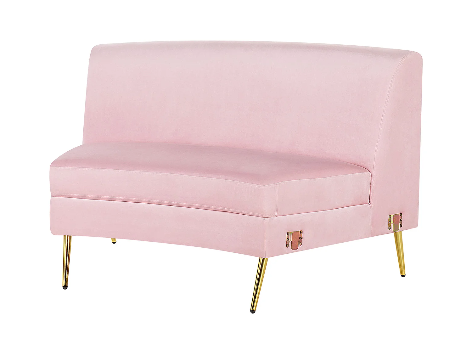 Wohnlandschaft Rundecke rosa Samtstoff 350 cm für Wohnzimmer Moss