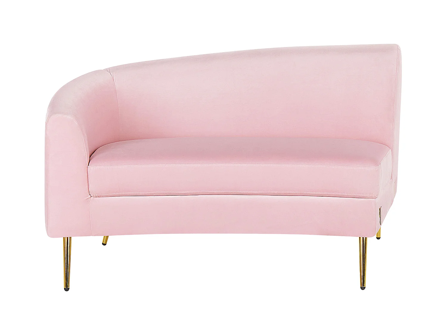 Wohnlandschaft Rundecke rosa Samtstoff 350 cm für Wohnzimmer Moss