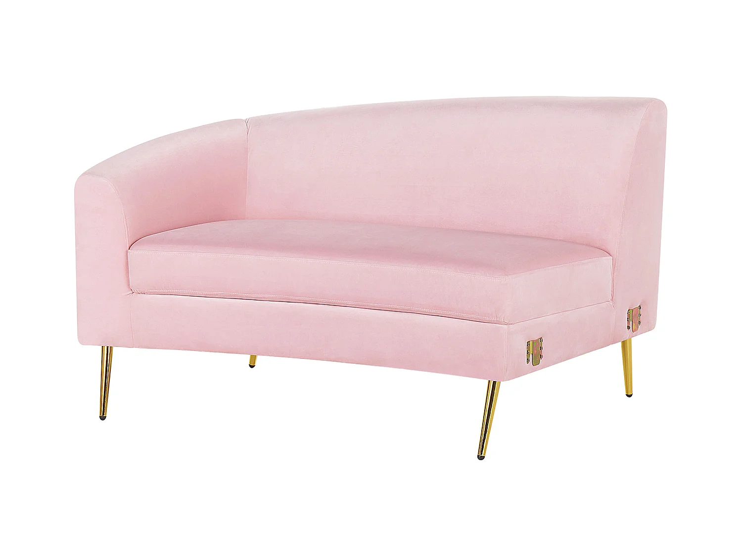 Wohnlandschaft Rundecke rosa Samtstoff 350 cm für Wohnzimmer Moss