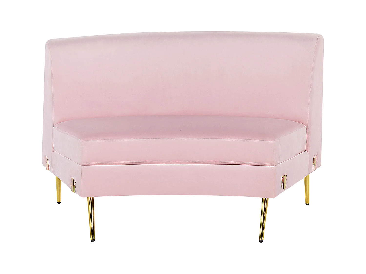 Wohnlandschaft Rundecke rosa Samtstoff 350 cm für Wohnzimmer Moss