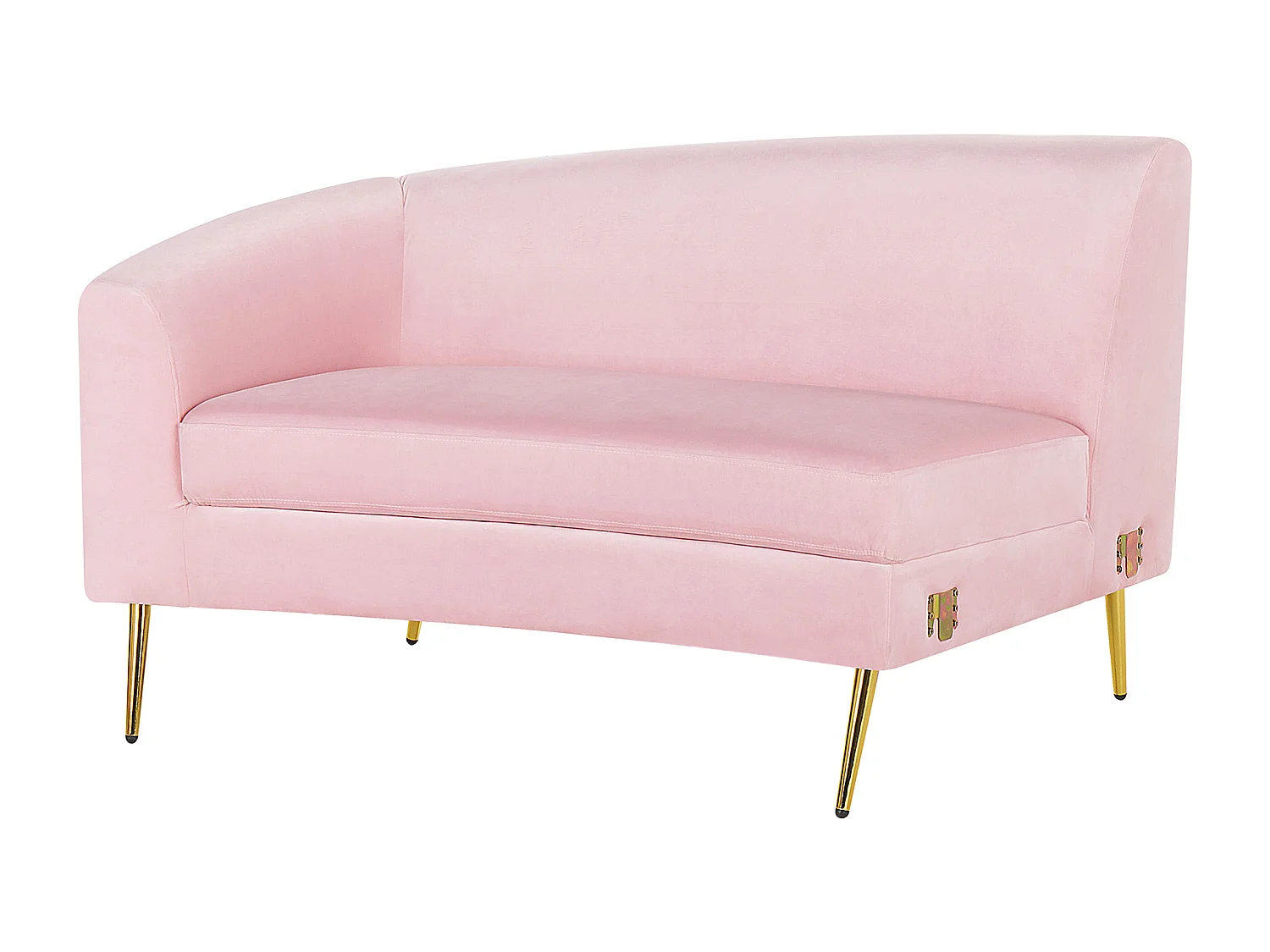 Wohnlandschaft Rundecke rosa Samtstoff 350 cm für Wohnzimmer Moss