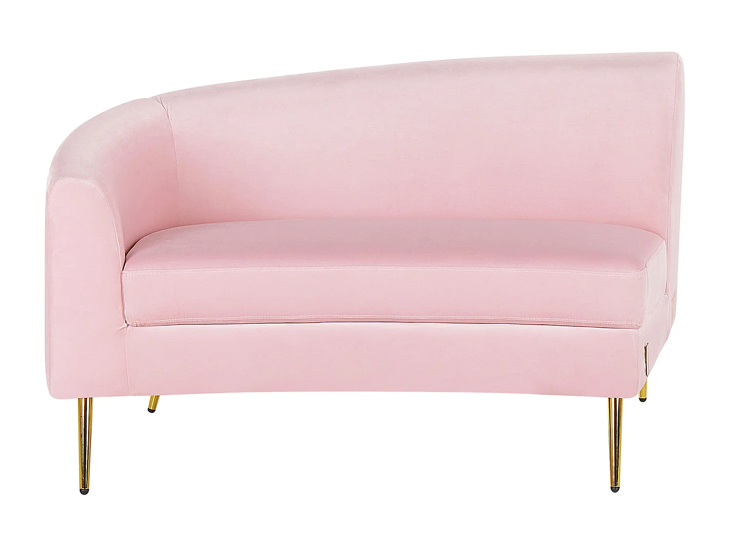 Wohnlandschaft Rundecke rosa Samtstoff 350 cm für Wohnzimmer Moss