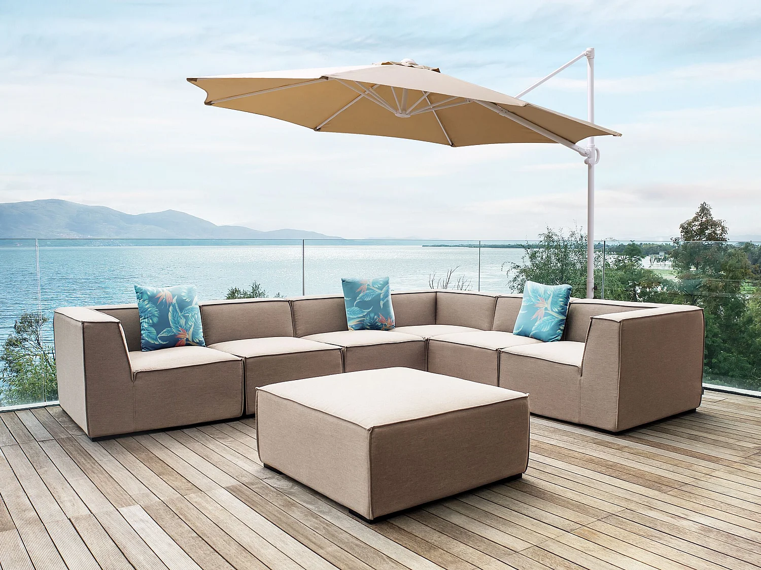 Parasol déporté 295 cm SAVONA II Taupe