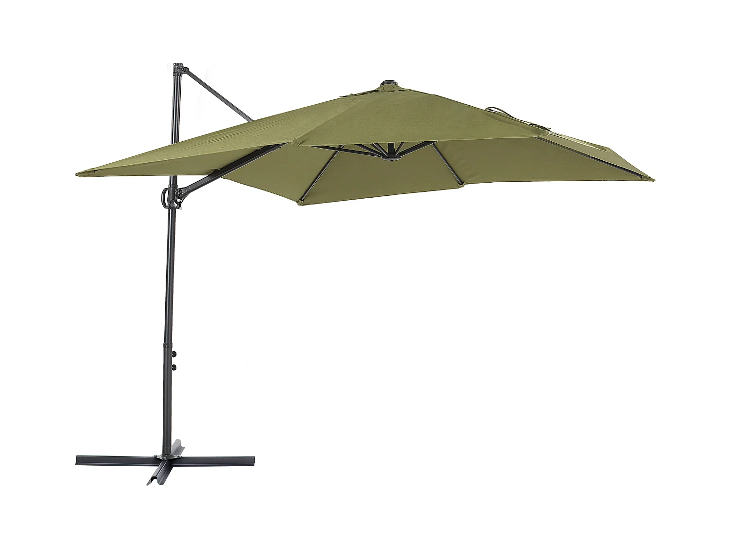 Stilvoller Sonnenschirm Polyester quadratische Form grün/schwarz Monza II