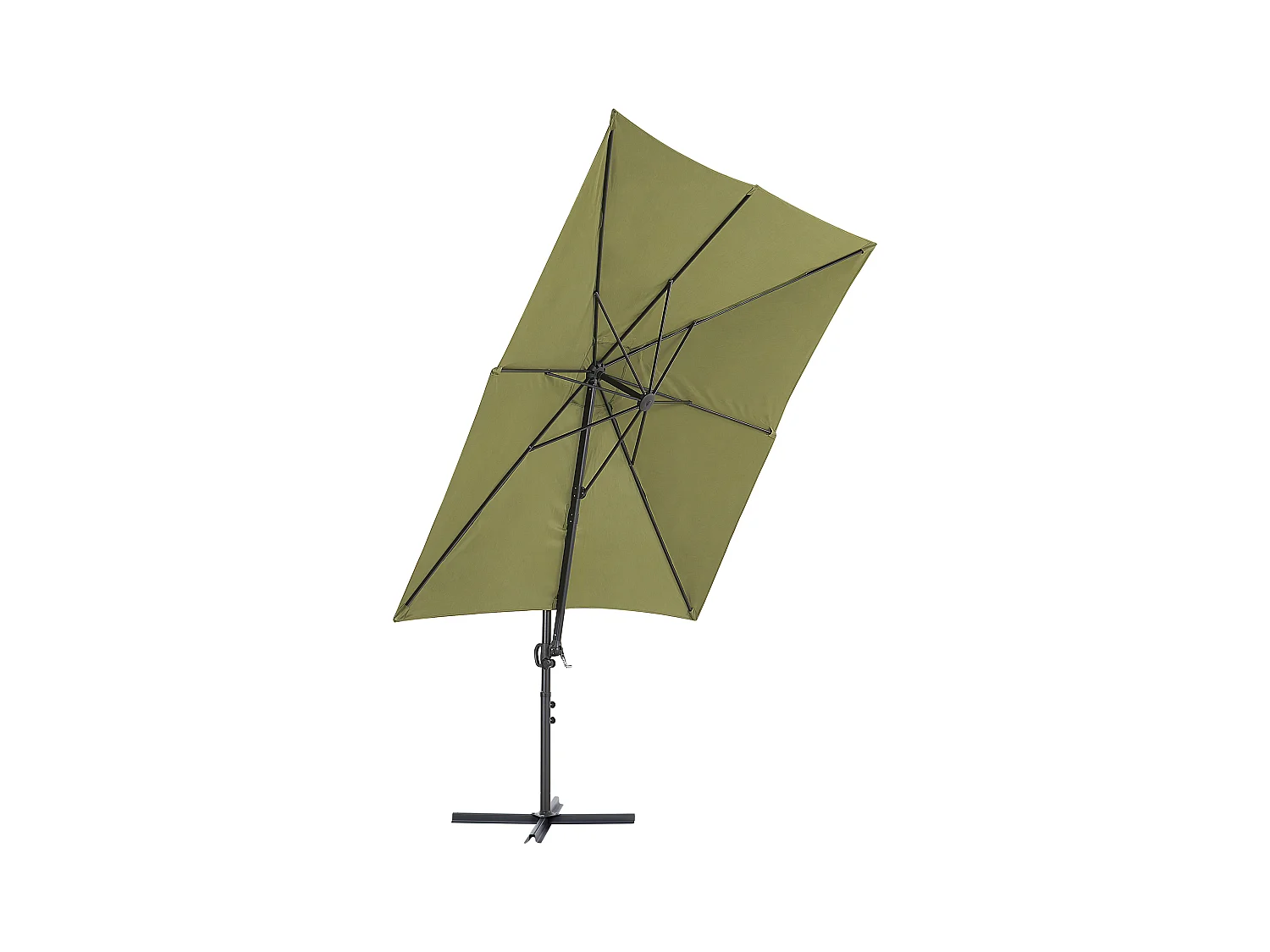 Stilvoller Sonnenschirm Polyester quadratische Form grün/schwarz Monza II