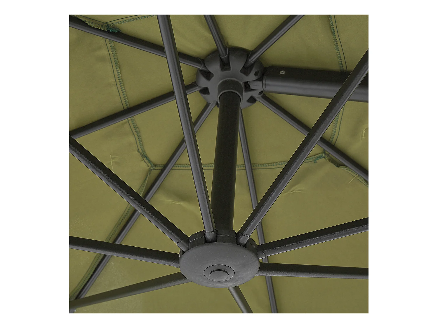 Stilvoller Sonnenschirm Polyester quadratische Form grün/schwarz Monza II