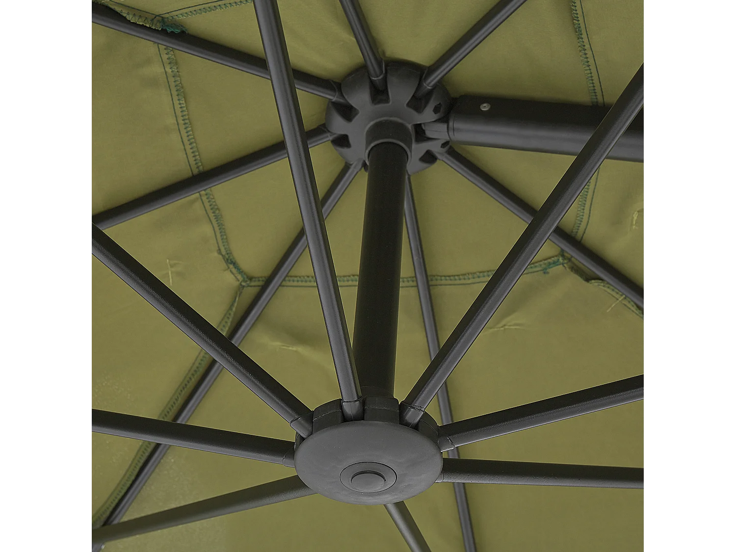 Stilvoller Sonnenschirm Polyester quadratische Form grün/schwarz Monza II