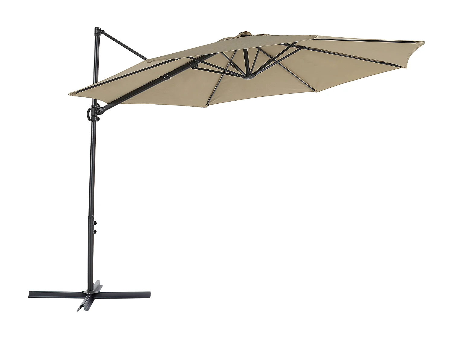 Parasol en porte-à-faux taupe ⌀ 2,95 m SAVONA II