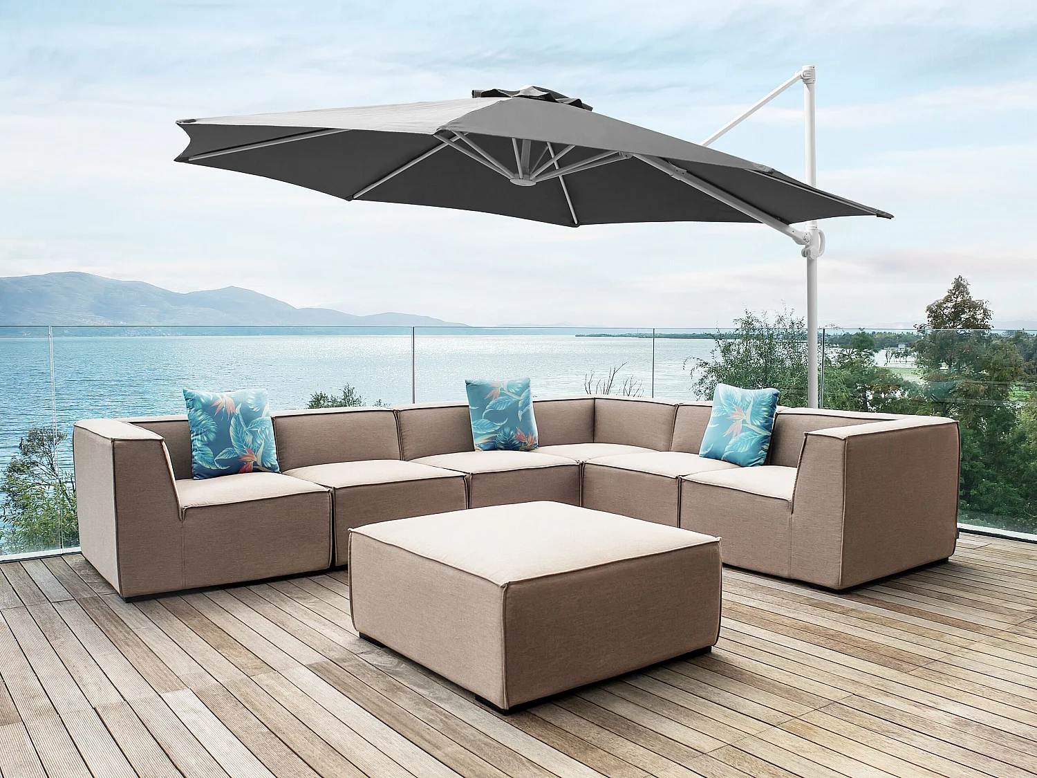 Cantilever parasol 295 cm SAVONA II Donkergrijs