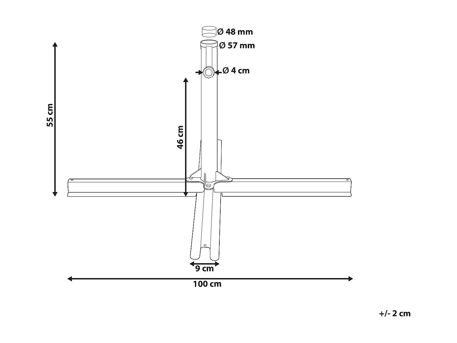 Base para guarda-sol VICCHIO Preto 4.5 kg