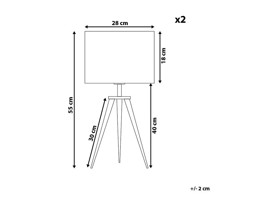 Conjunto de 2 candeeiros de mesa pretos STILETTO
