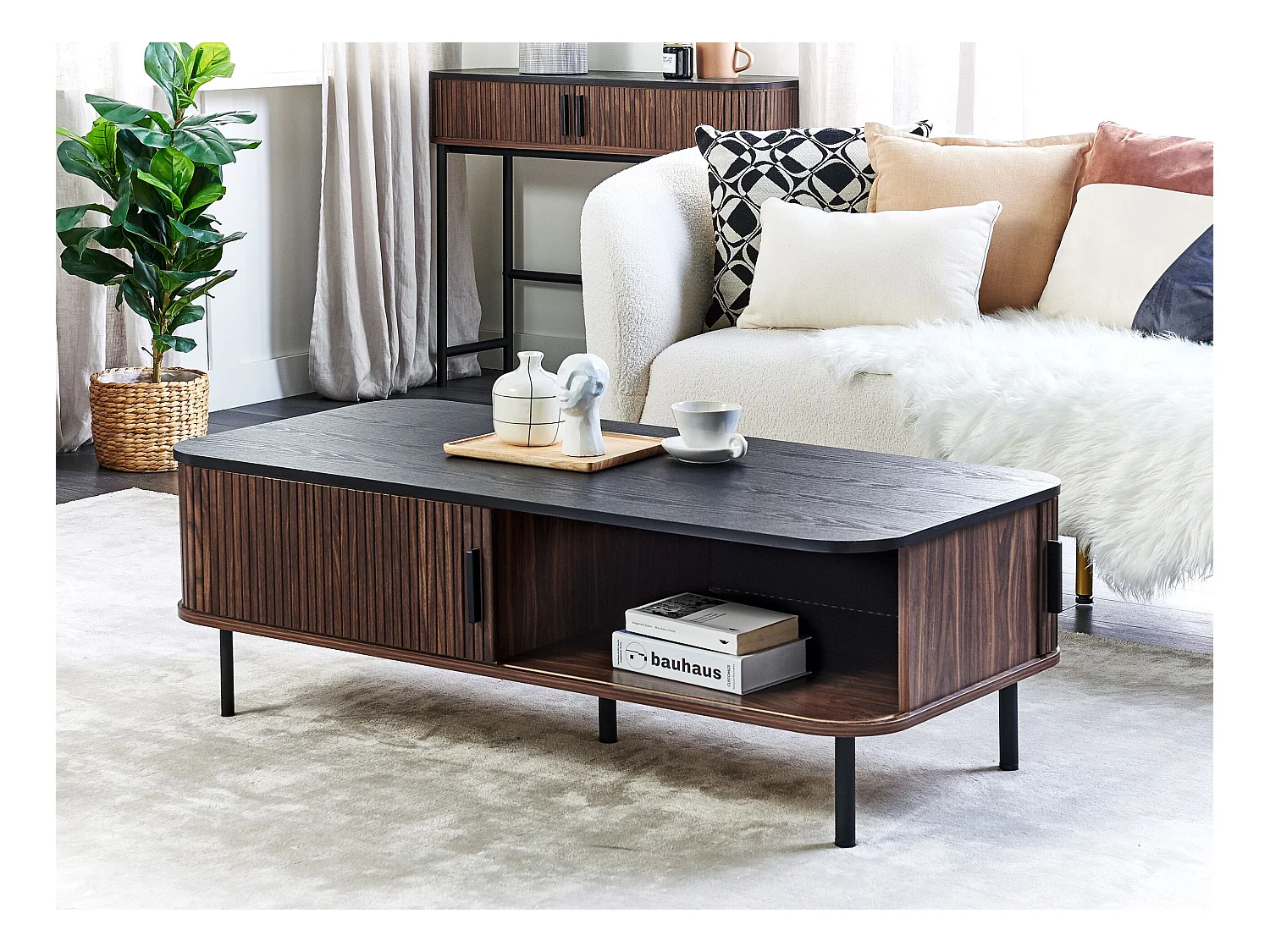 Table basse JOSE Marron foncé avec rangement