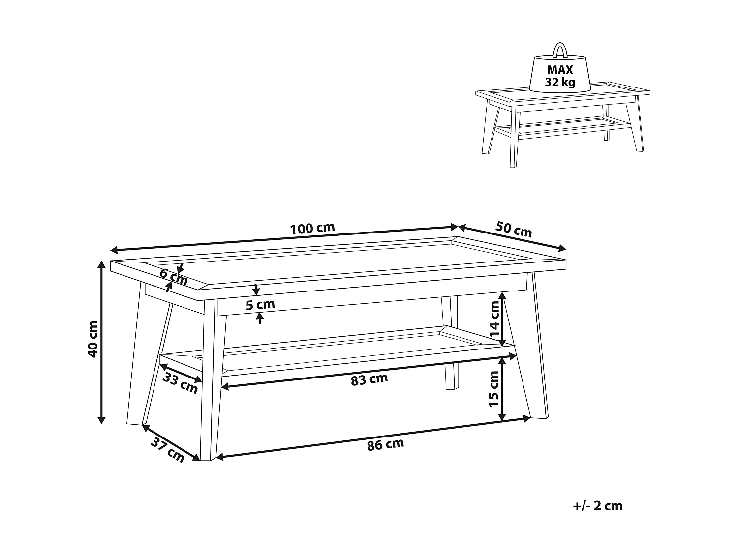 Table basse SIMLA Marron