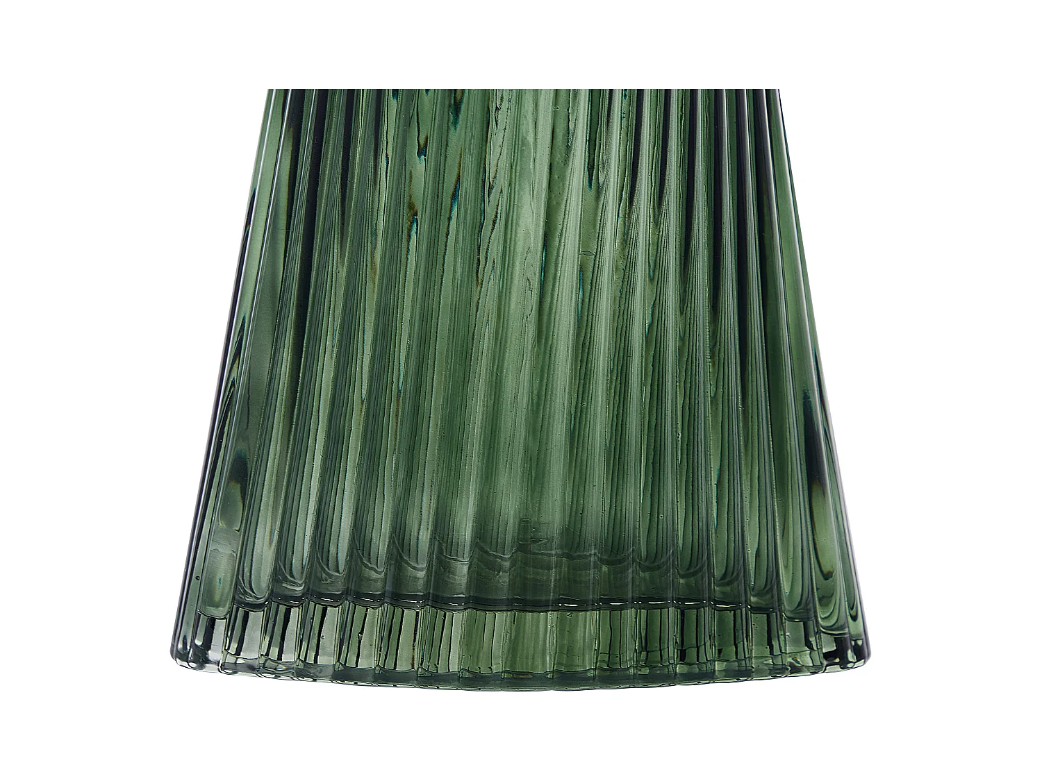 Hohe Deko Blumenvase Glas grün 26 cm mit Rillen breiter Öffnung Modern Marpissa