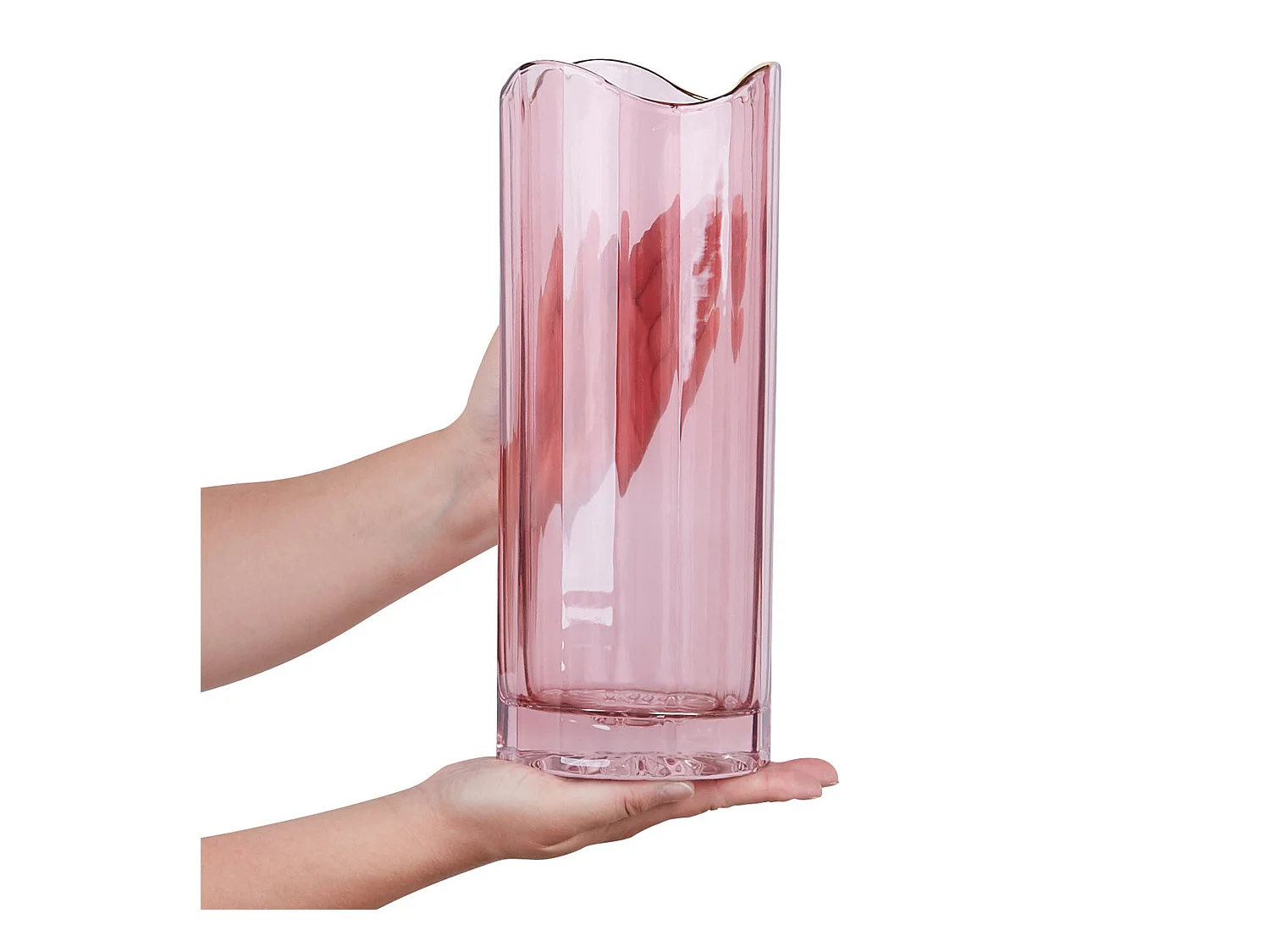 Wazon na kwiaty PERDIKI Szkło 30 cm Różowy