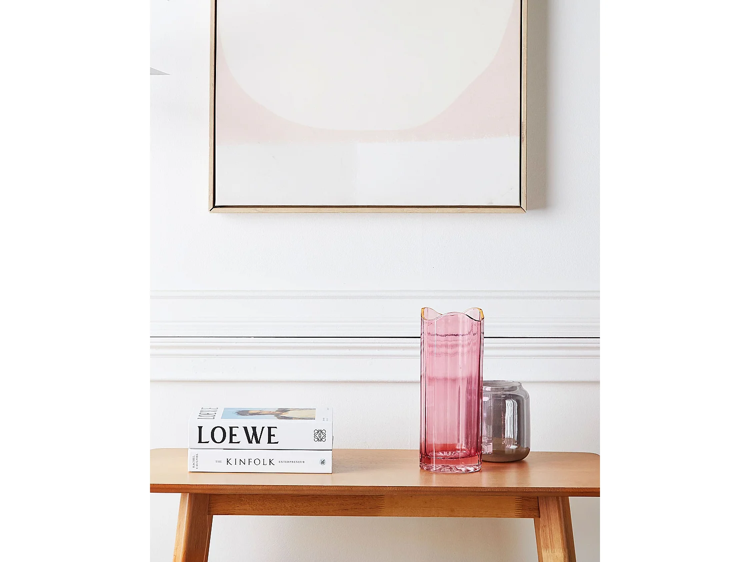 Blumenvase PERDIKI Glas 30 cm Rosa