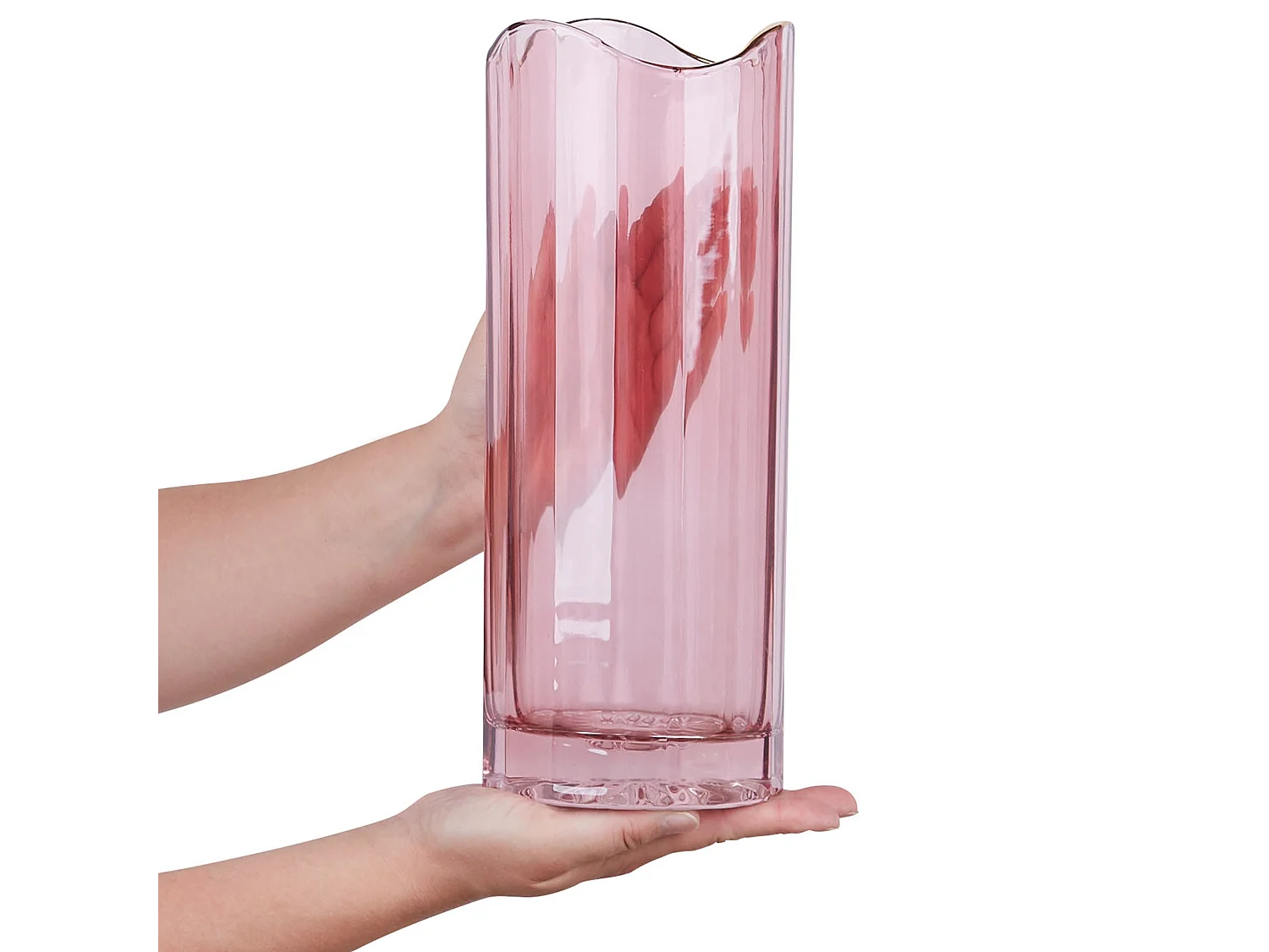 Jarro de flores PERDIKI Vidro 30 cm Rosa