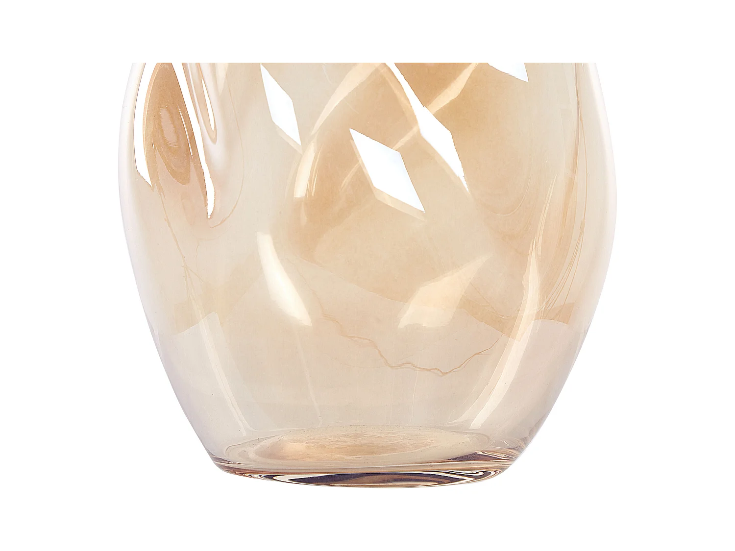 Deko Blumenvase Glas orange 20 cm bauchig geschwungen breite Öffnung Gerakini