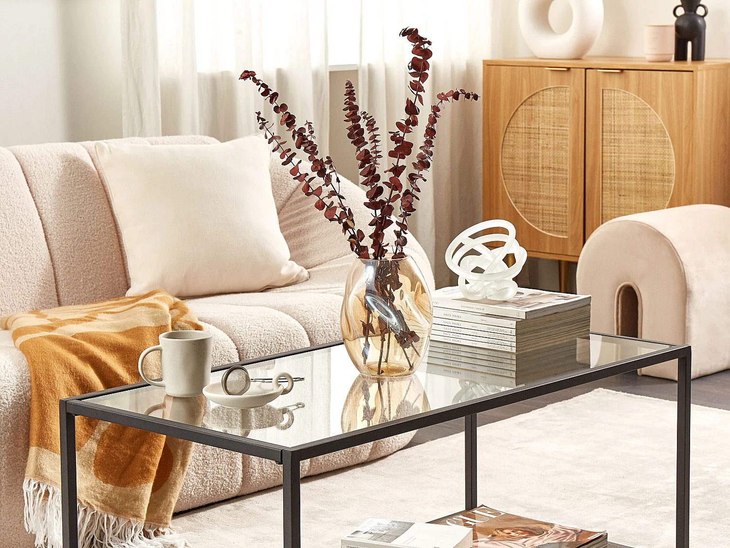 Vase à fleurs GERAKINI Verre 20 cm Orange