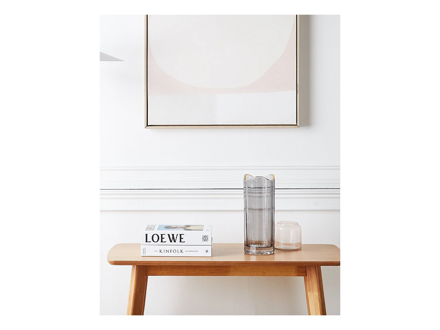 Vase à fleurs PERDIKI Verre 30 cm Gris