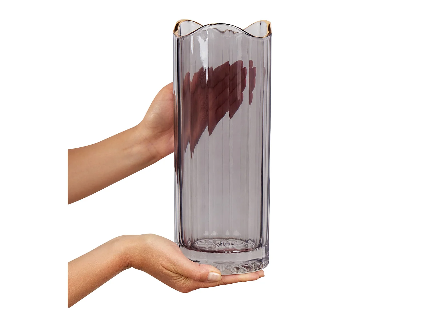 Vase à fleurs PERDIKI Verre 30 cm Gris