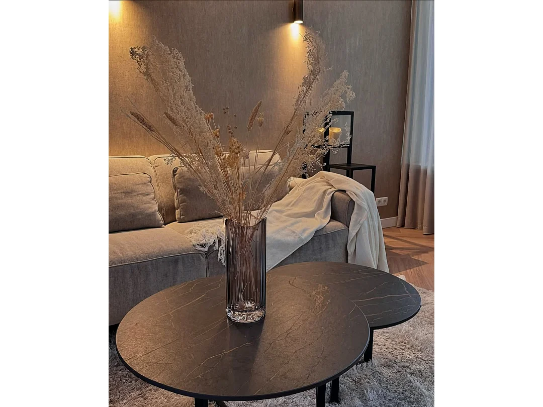 Vase à fleurs PERDIKI Verre 30 cm Gris