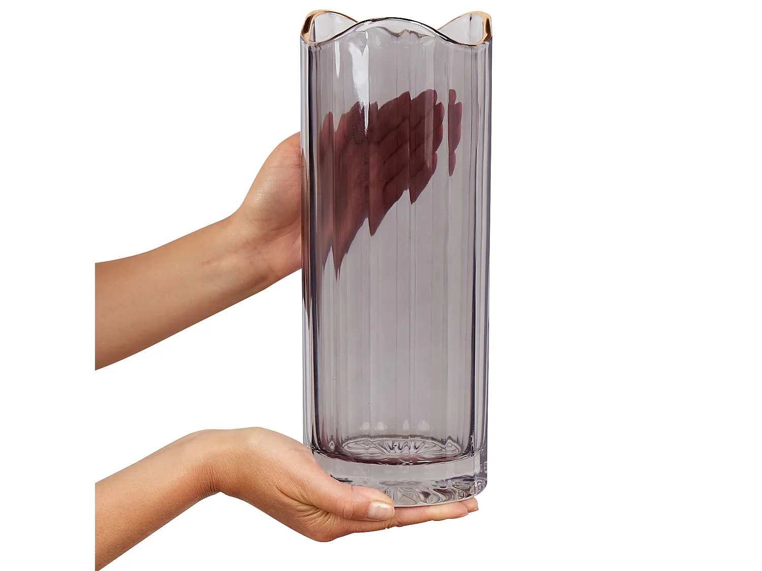 Jarrón para flores PERDIKI Vidrio 30 cm Gris