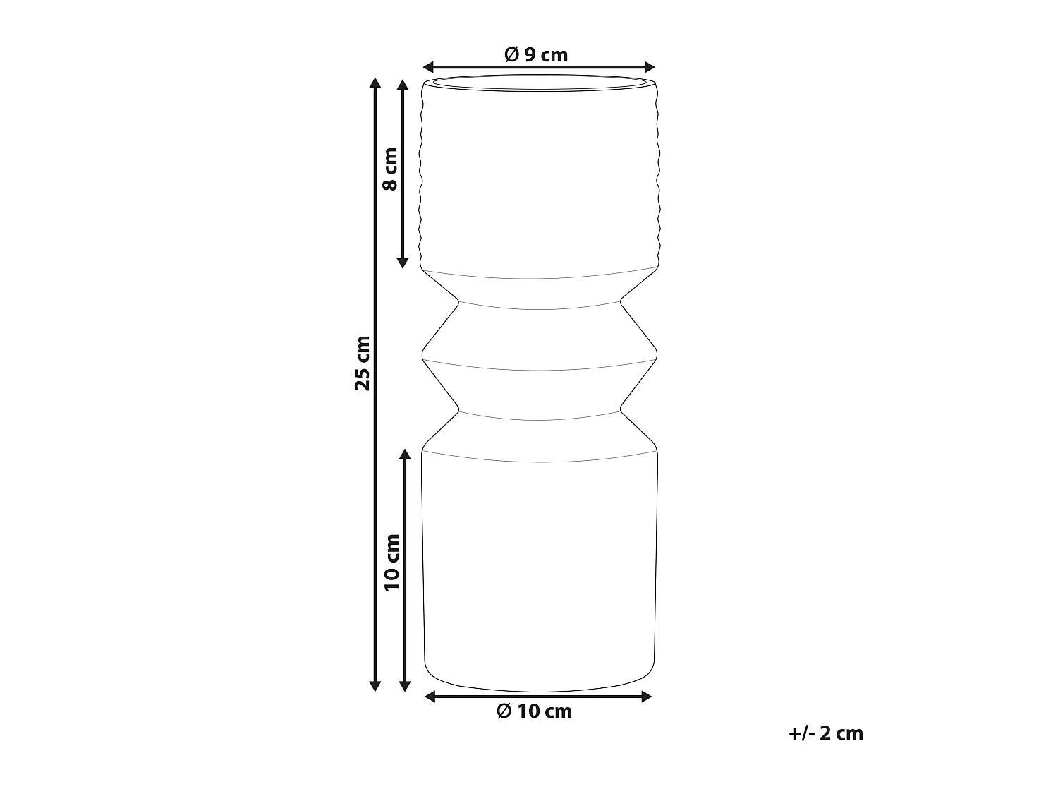 Bloemenvaas VRADETO Glas 26 cm Olijfgroen
