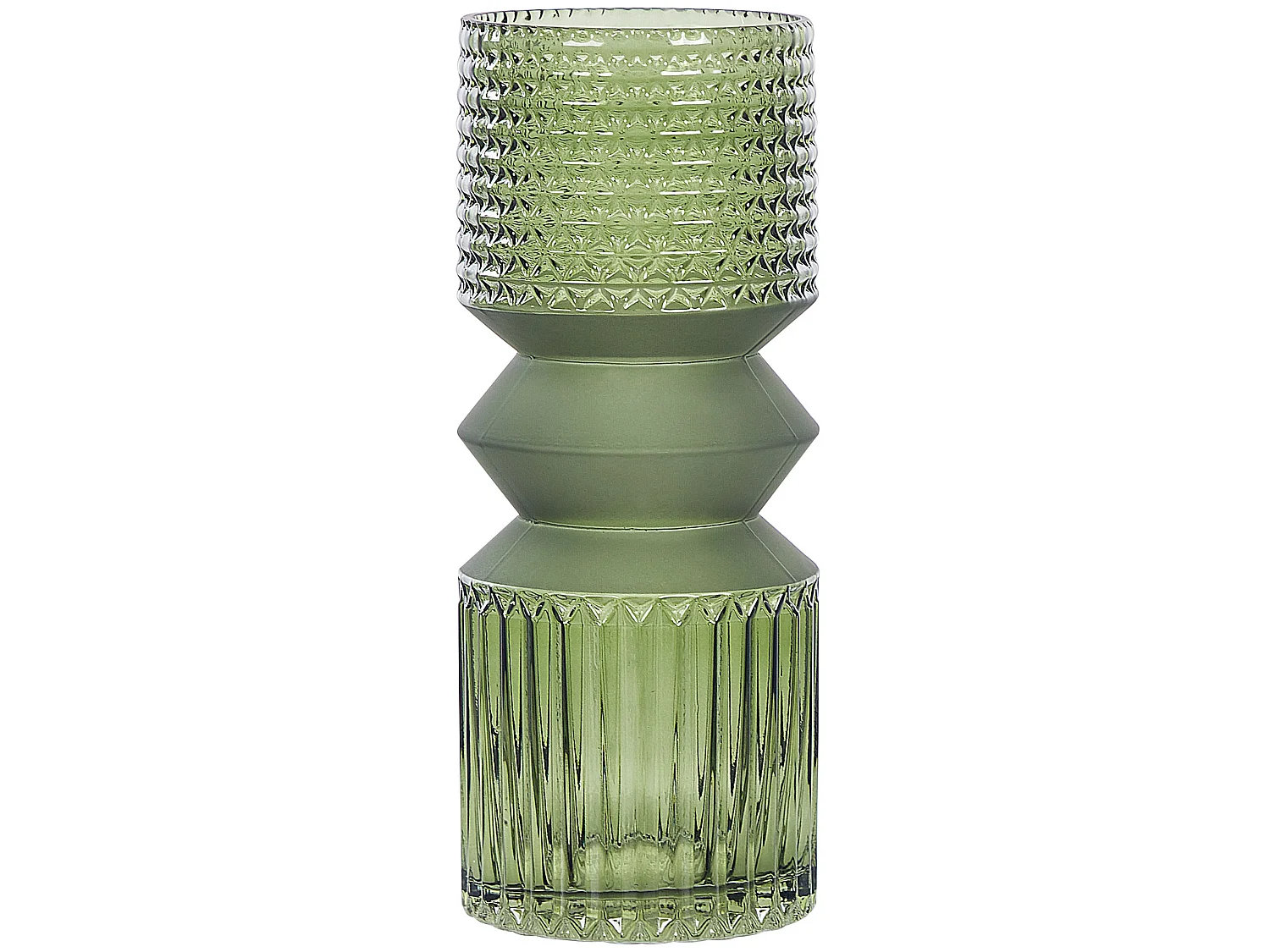 Bloemenvaas VRADETO Glas 26 cm Olijfgroen