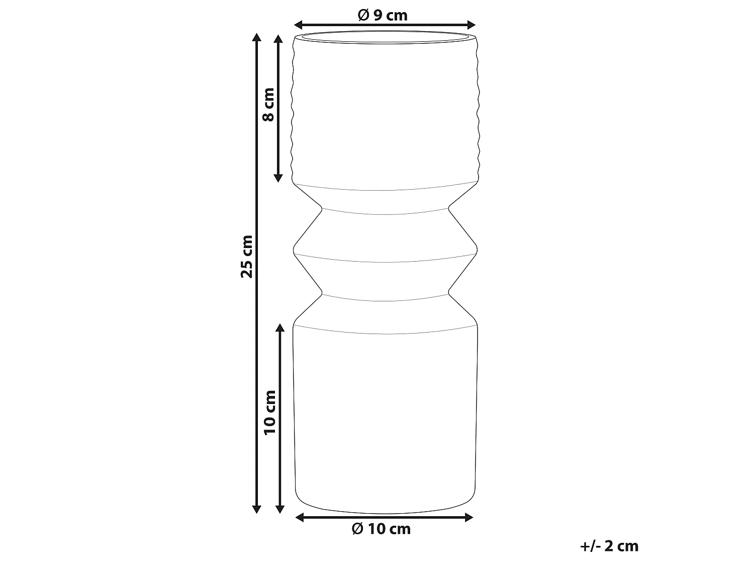 Bloemenvaas VRADETO Glas 26 cm Olijfgroen