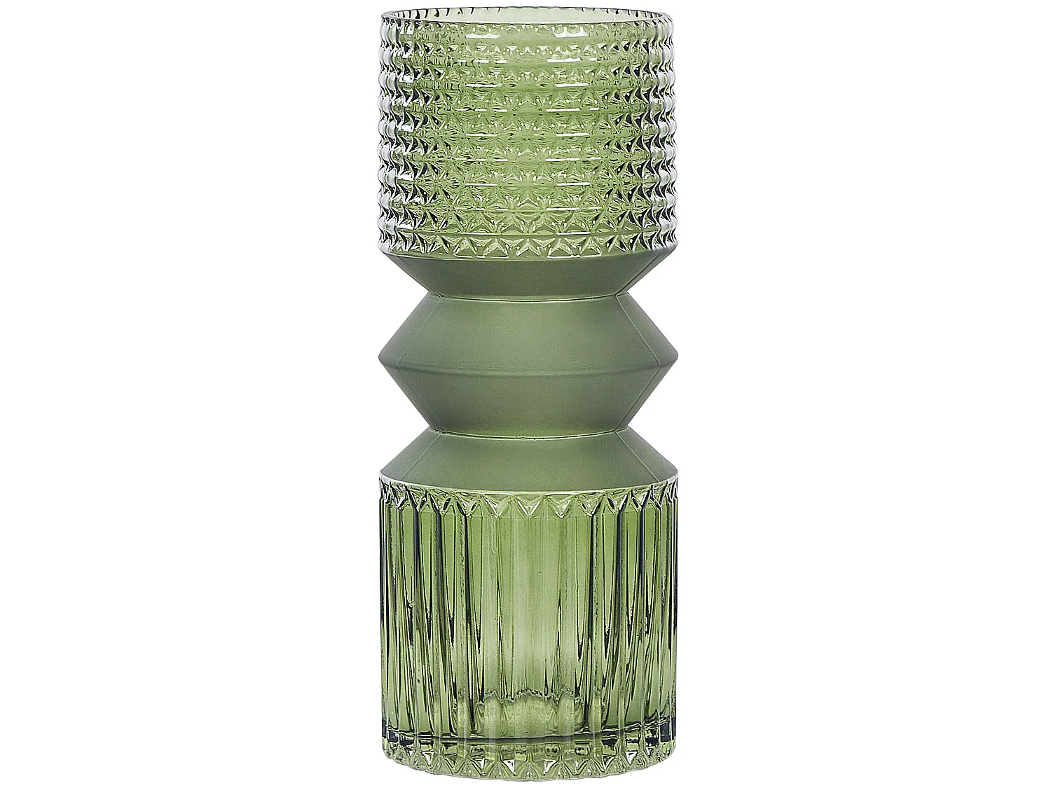 Vase à fleurs VRADETO Verre 26 cm Vert olive