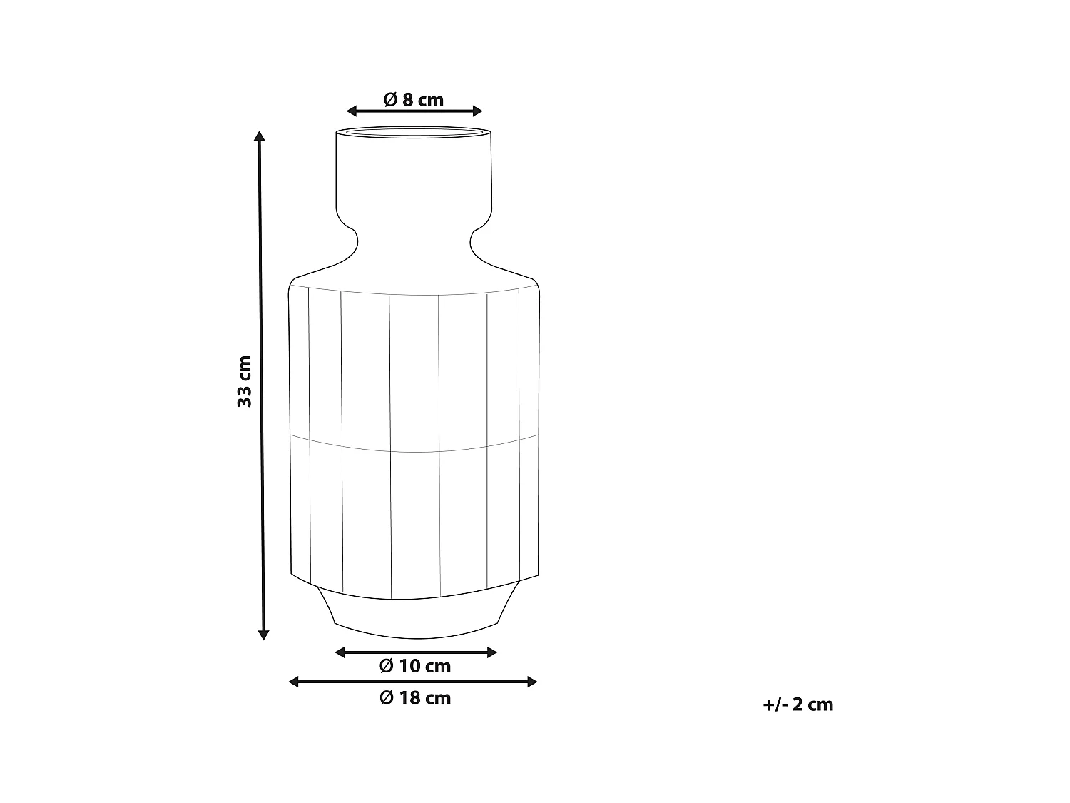 Vaso da fiori DIKELLA Vetro 33 cm Grigio