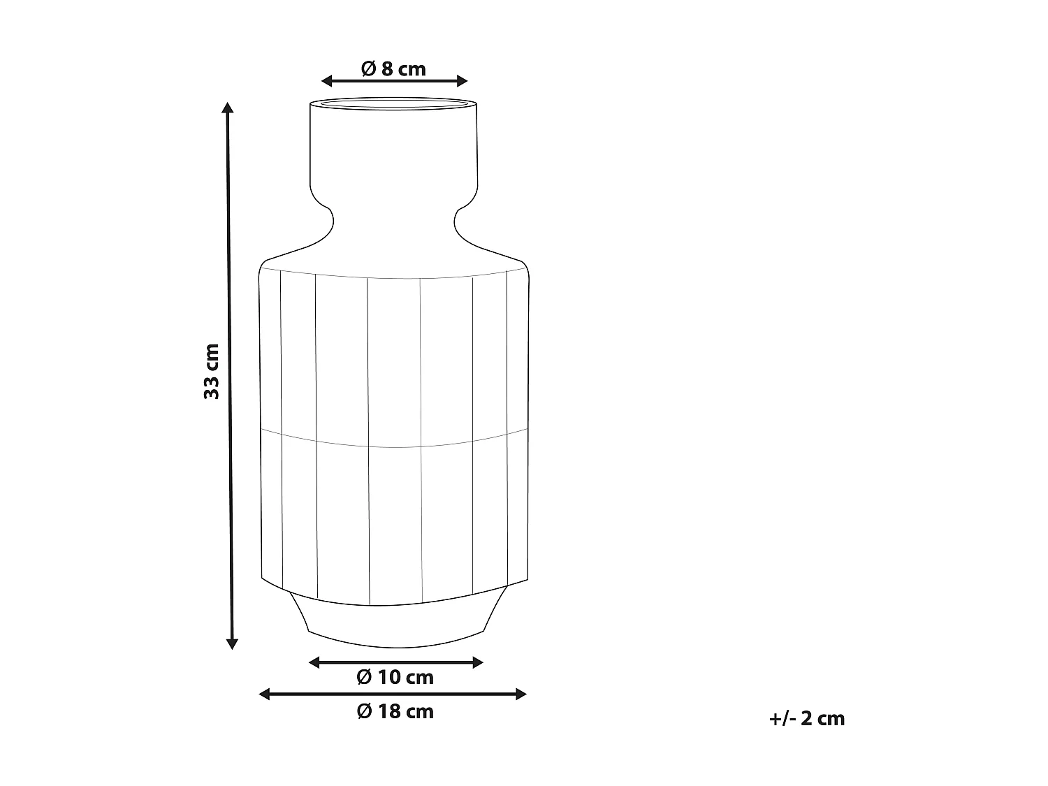 Vase à fleurs DIKELLA Verre 33 cm Gris