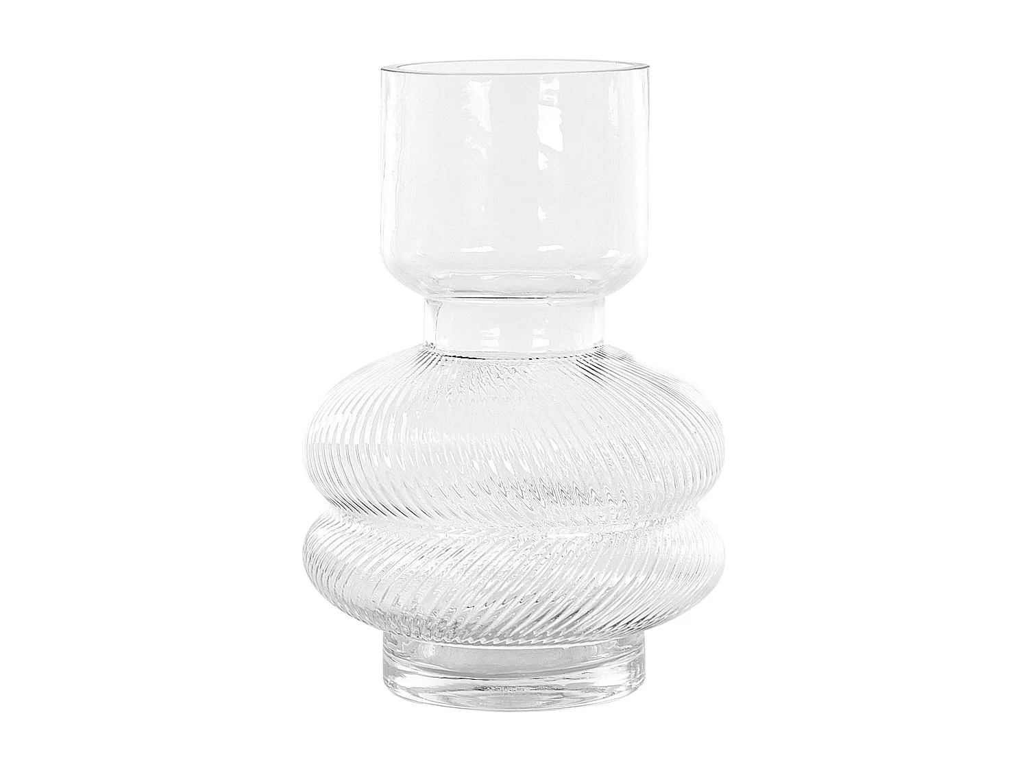 Deko Blumenvase Glas transparent 24 cm organische Form mit schmalem Hals Rodia